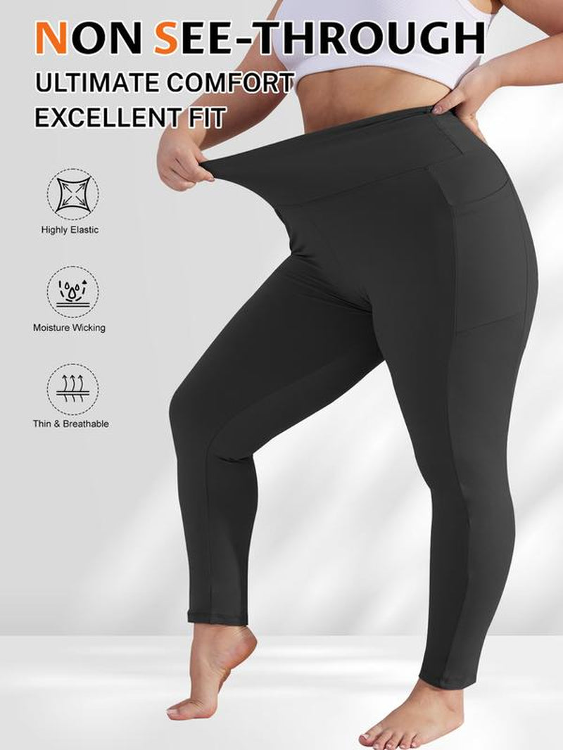 5PCS Soft Leggings for Women High Waisted Tummy Control with Pockets Workout Yoga High Waisted the Hugger Legging Gym Sports Tight Stylish Activewear