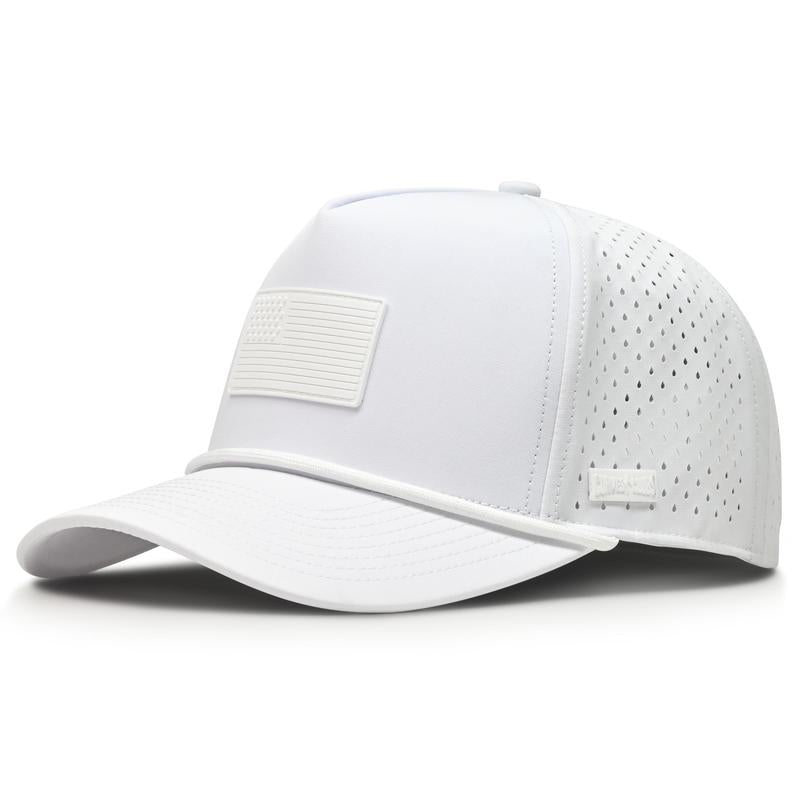Curves & Clubs Blackout Flag Golf Hat - Black Performance Rope Cap - Patriotic USA Golf Hat - Adjustable, Breathable Mesh Back, Sleek Blackout Design, Classic Rope Accent USA Flag Golf Hat