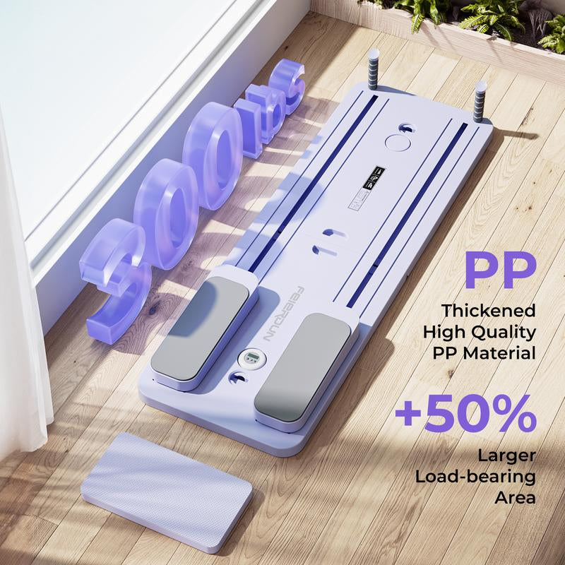 FEIERDUN Pilates Board,Multi-Functional Ab Exercise Board,Abs Workout Equipment & Core Strength Training,Foldable Home Pilates Reformer,300Lbs Weight Capacity with Timer,Knee Pad and Resistance Band