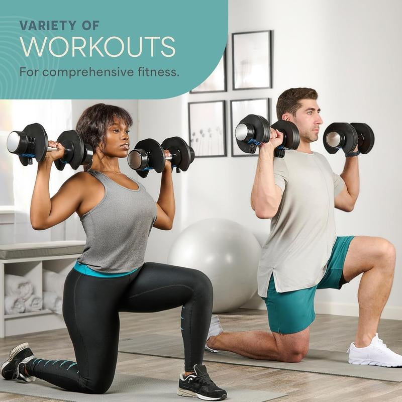 Adjustable 25Lb Dumbells - Home Gym Training Adjustable Dumbbells