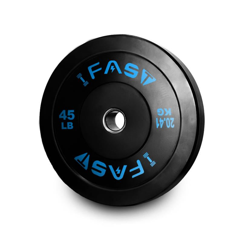 IFAST Olympic Bumper Plates with 2-Inch Steel Hub Home Gym Strength Training Weight Plate Floor Protection Fitness Equipment Dumbbell and Barbell