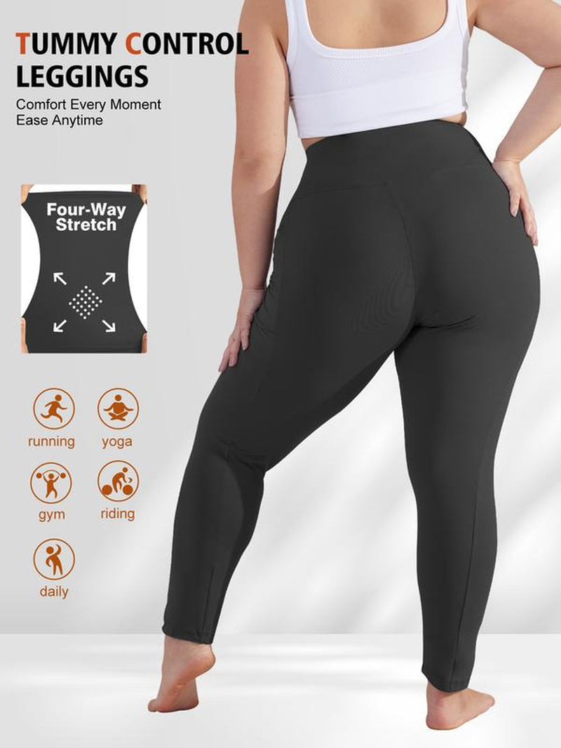 5PCS Soft Leggings for Women High Waisted Tummy Control with Pockets Workout Yoga High Waisted the Hugger Legging Gym Sports Tight Stylish Activewear
