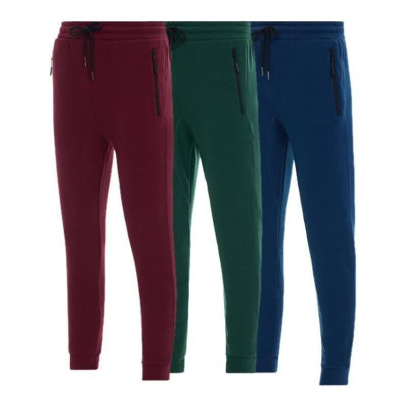 Men'S 3 Pack Fleece Active Athletic Jogger Sweatpants with Drawstring Sizes S-3XL