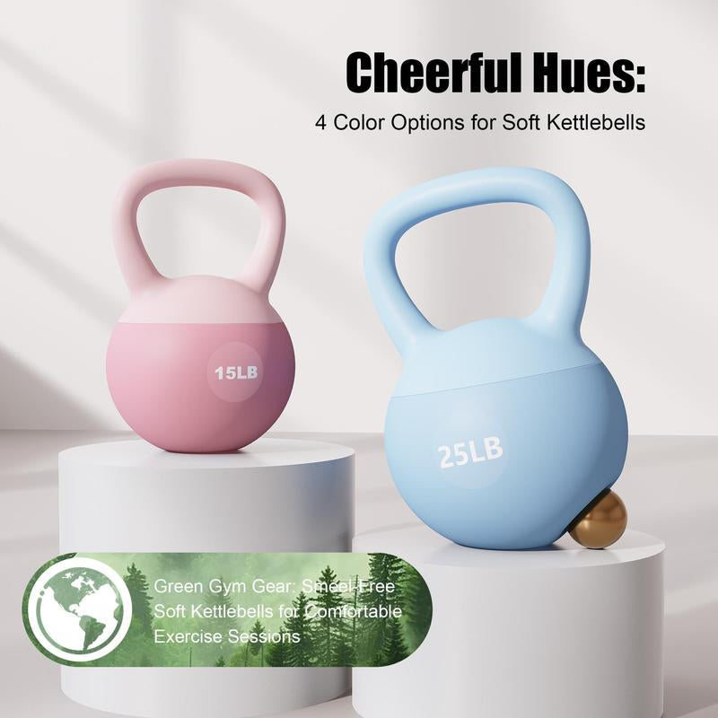 LEKÄRO Soft Kettlebell,Anti-Slip Grip with Training Gloves,Safe Strength Training Kettlebells Sets,Weightlifting Kettlebell for Home Gym,Fitness Equipment
