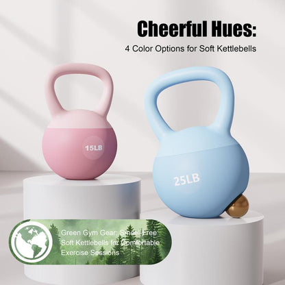 LEKÄRO Soft Kettlebell,Anti-Slip Grip with Training Gloves,Safe Strength Training Kettlebells Sets,Weightlifting Kettlebell for Home Gym,Fitness Equipment