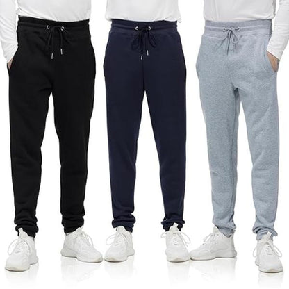 Men'S 3 Pack Fleece Active Athletic Jogger Sweatpants with Drawstring Sizes S-3XL