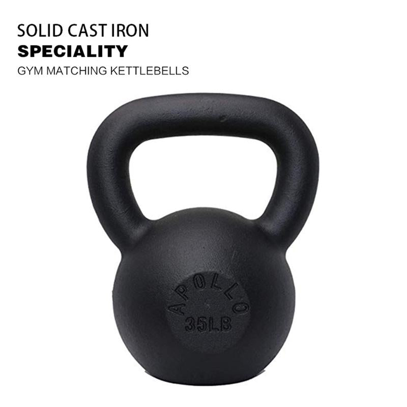 35LB Powder Coated Cast Iron Unisex Fitness Kettlebell Gym Unisex Kettlebell