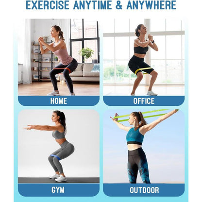 Resistance Bands for Working Out, Exercise Bands with 5 Resistance Levels, Natural Latex Resistance Bands Designed for Home Fitness, Strength Training and Flexibility Exercises