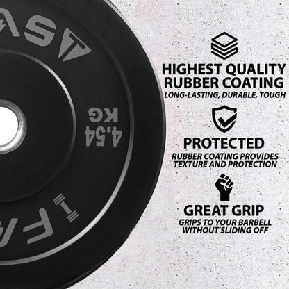IFAST Olympic Bumper Plates with 2-Inch Steel Hub Home Gym Strength Training Weight Plate Floor Protection Fitness Equipment Dumbbell and Barbell