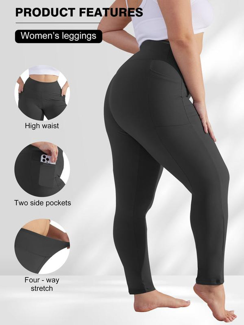 5PCS Soft Leggings for Women High Waisted Tummy Control with Pockets Workout Yoga High Waisted the Hugger Legging Gym Sports Tight Stylish Activewear