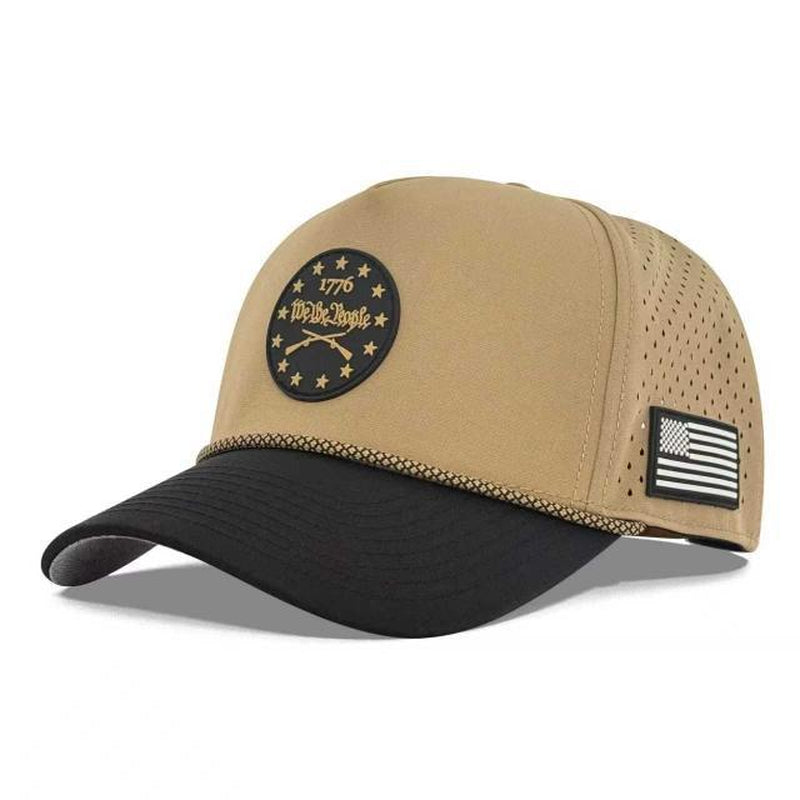 Curves & Clubs Blackout Flag Golf Hat - Black Performance Rope Cap - Patriotic USA Golf Hat - Adjustable, Breathable Mesh Back, Sleek Blackout Design, Classic Rope Accent USA Flag Golf Hat