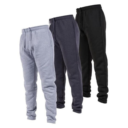 Men'S 3 Pack Fleece Active Athletic Jogger Sweatpants with Drawstring Sizes S-3XL