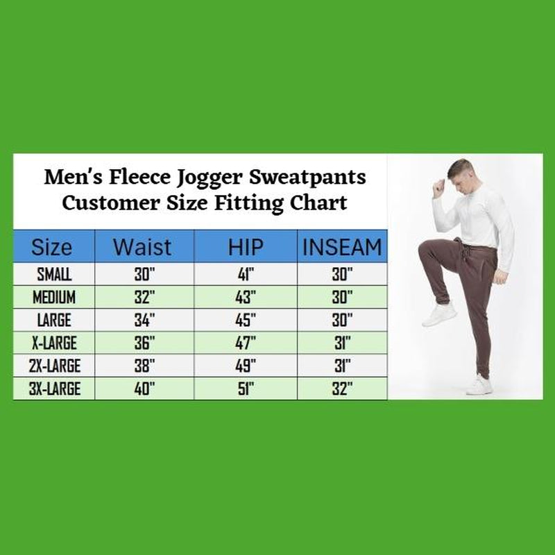 Men'S 3 Pack Fleece Active Athletic Jogger Sweatpants with Drawstring Sizes S-3XL