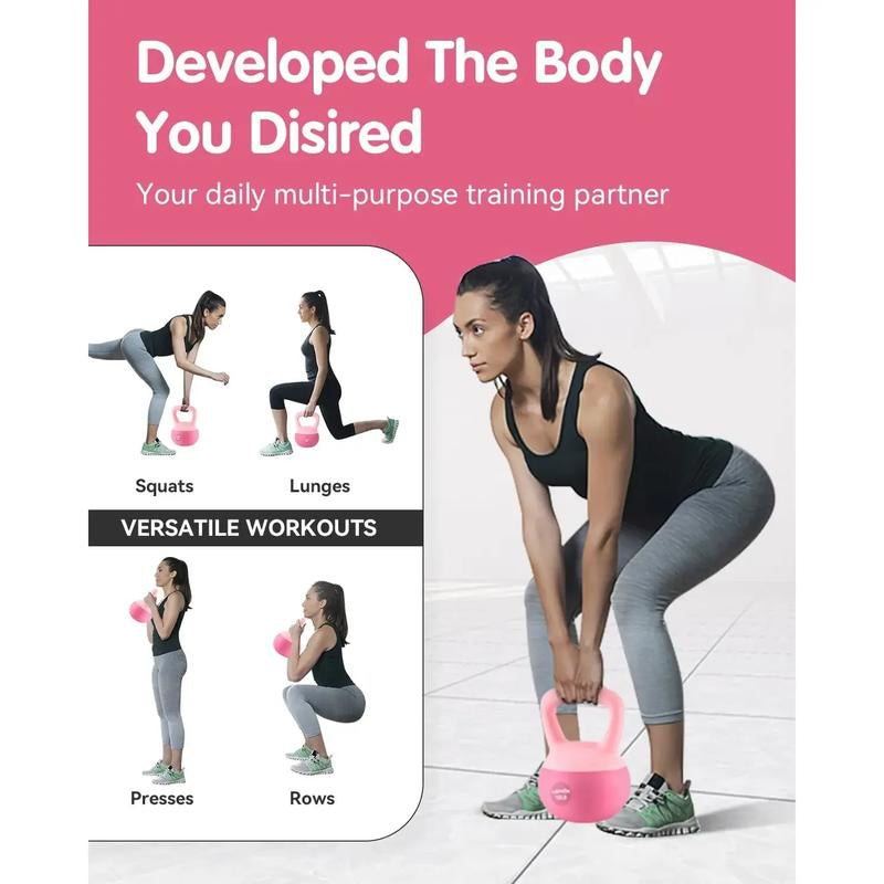Soft Kettlebell - Cushioned Impact-Resistant Base and Anti-Slip, Kettle Bell Anti-Slip Grip Weight for Home Workouts, Safe Strength Training Kettlebells Sets for Women & Men, with Non-Slip Gloves