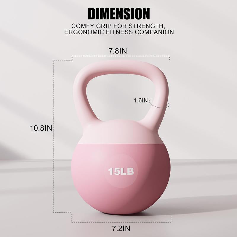 LEKÄRO Soft Kettlebell,Anti-Slip Grip with Training Gloves,Safe Strength Training Kettlebells Sets,Weightlifting Kettlebell for Home Gym,Fitness Equipment