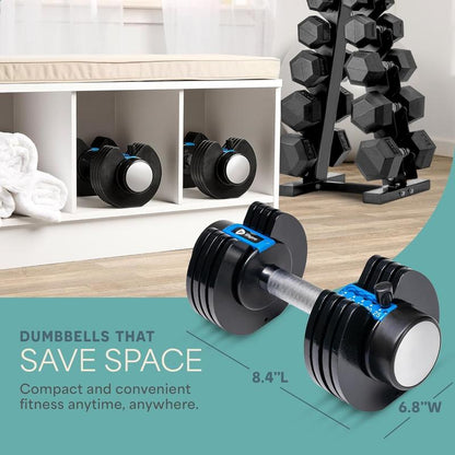 Adjustable 25Lb Dumbells - Home Gym Training Adjustable Dumbbells