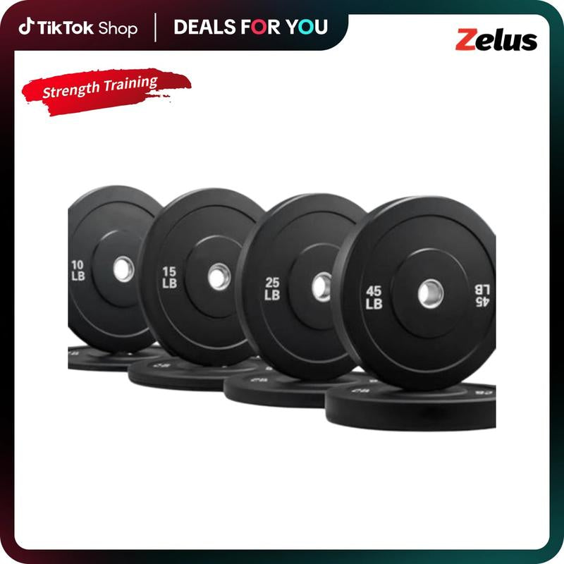 【September Restock】Zelus Weight Plate Set,Multi-Function Plate Set Twin 2" Bumper Plates, Olympic Weight Set with Rubber Barbell Dumbbell Plates Stainless Steel Inserts for Pro or Home/Outdoorfun Gym,Fitness,All Seasons,Gift Idea