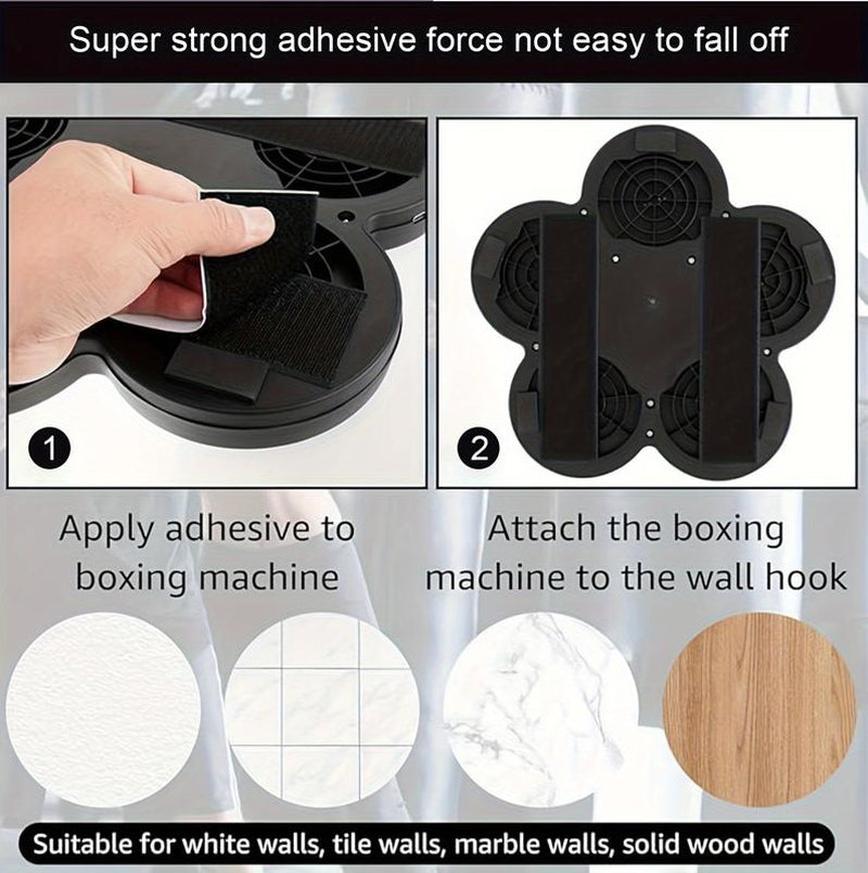 GELJOIES Smart Music Boxing Machine with Bluetooth & Button Control Wall-Mounted PU Target Includes Gloves Adjustable Speed Sound Durable ABS Material Noise Reduction Cushioning High Attack Power
