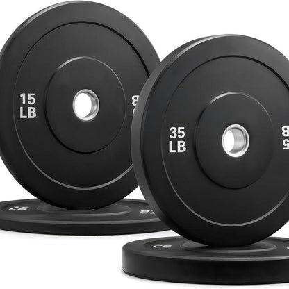 【September Restock】Zelus Weight Plate Set,Multi-Function Plate Set Twin 2" Bumper Plates, Olympic Weight Set with Rubber Barbell Dumbbell Plates Stainless Steel Inserts for Pro or Home/Outdoorfun Gym,Fitness,All Seasons,Gift Idea