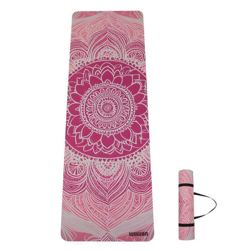 Printed Yoga Mat 72" X 24" Thick 6Mm Non-Slip Fitness Exercise Exercise Mat with Strap for Women Men Yoga Pilates Workout Gym Floor Workout