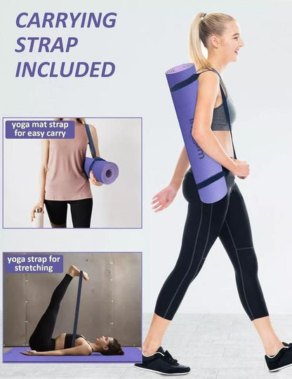 Yoga Mat Non-Slip for Women and Men,Exercise for Pilates, and Home Gym Workouts, Non-Toxic TPE Material Mat Yoga Non-Slip Fit Folding Exercise Gym Mat