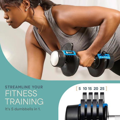Adjustable 25Lb Dumbells - Home Gym Training Adjustable Dumbbells