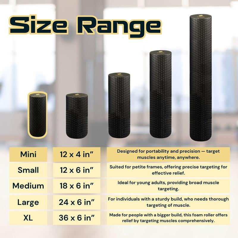 Foam Roller Mini - 12 X 4 Inches - Textured for Muscle Massage, Physical Therapy, Pilates, Yoga & Exercise Equipment