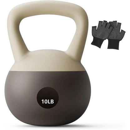 Soft Kettlebell - Cushioned Impact-Resistant Base and Anti-Slip, Kettle Bell Anti-Slip Grip Weight for Home Workouts, Safe Strength Training Kettlebells Sets for Women & Men, with Non-Slip Gloves