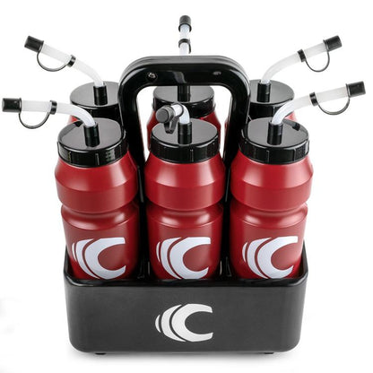 Cannon Sports 1 Liter Sports Water Bottle, Bpa-Free, 34 Oz Capacity, Large Mouth, 2 Lids (Straw and Squeeze) with Carrier, Great for Helmet Sports Such as Hockey, Lacrosse, Football, Boxing