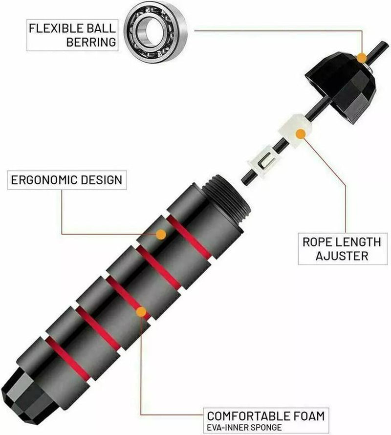 Adjustable Jump for Gym Aerobic Exercise, Boxing, Skipping, and Speed Fitness Jump Rope