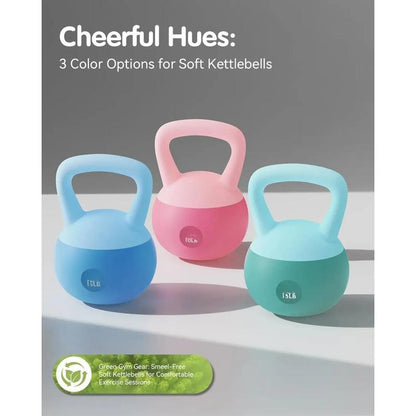 Soft Kettlebell - Cushioned Impact-Resistant Base and Anti-Slip, Kettle Bell Anti-Slip Grip Weight for Home Workouts, Safe Strength Training Kettlebells Sets for Women & Men, with Non-Slip Gloves