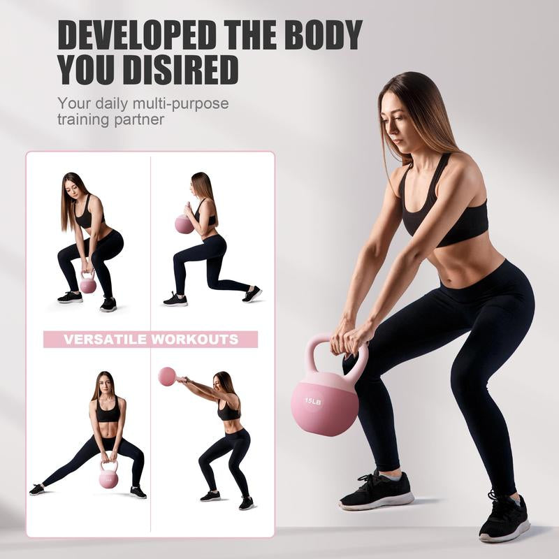 LEKÄRO Soft Kettlebell,Anti-Slip Grip with Training Gloves,Safe Strength Training Kettlebells Sets,Weightlifting Kettlebell for Home Gym,Fitness Equipment