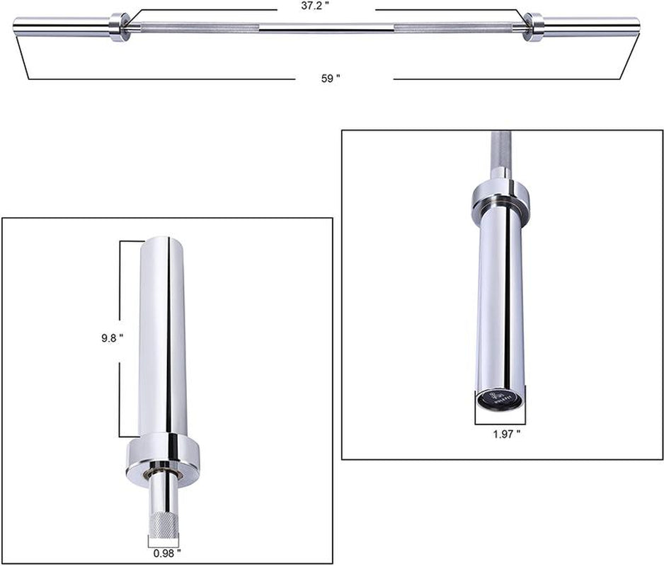 Hulkfit 2" Olympic Barbell - Multiple Colors and Sizes - 700 Lb Capacity