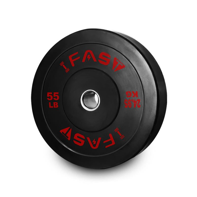IFAST Olympic Bumper Plates with 2-Inch Steel Hub Home Gym Strength Training Weight Plate Floor Protection Fitness Equipment Dumbbell and Barbell