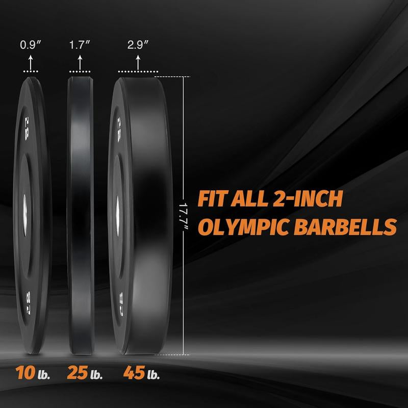 【September Restock】Zelus Weight Plate Set,Multi-Function Plate Set Twin 2" Bumper Plates, Olympic Weight Set with Rubber Barbell Dumbbell Plates Stainless Steel Inserts for Pro or Home/Outdoorfun Gym,Fitness,All Seasons,Gift Idea