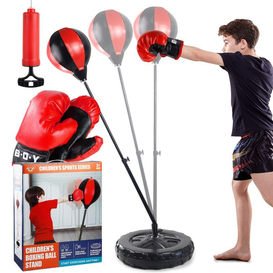 Junior Boxing Set for Kids - Punching Bag with 43-Inch Adjustable Stand and Gloves for Exercise Fun