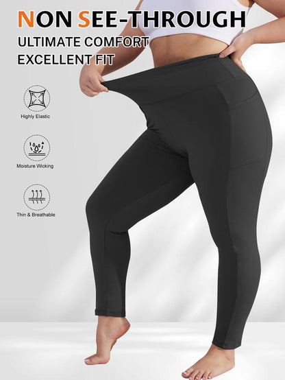 5PCS Soft Leggings for Women High Waisted Tummy Control with Pockets Workout Yoga High Waisted the Hugger Legging Gym Sports Tight Stylish Activewear