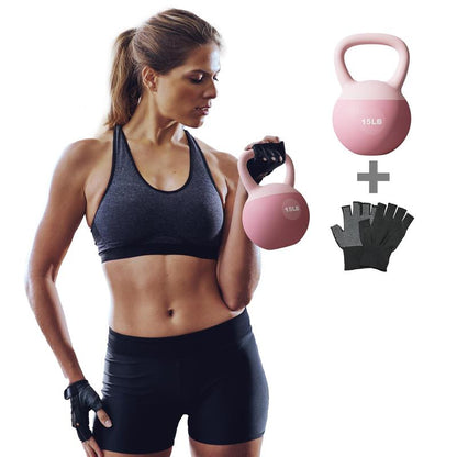 LEKÄRO Soft Kettlebell,Anti-Slip Grip with Training Gloves,Safe Strength Training Kettlebells Sets,Weightlifting Kettlebell for Home Gym,Fitness Equipment