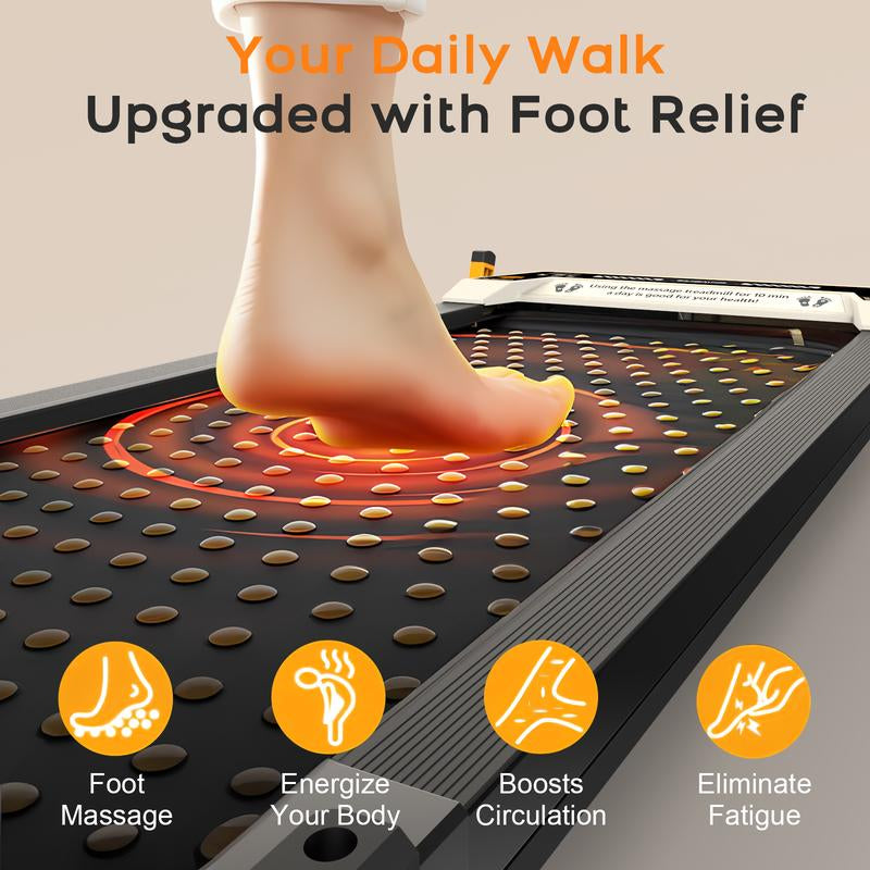 TOUSAINS Walking Pad with Incline, under Desk Treadmill, 2 in 1 Foot Massage Treadmill for Home&Office, 2.5HP Quite Portable Treadmill with Shiatsu Foot Massager, Incline Treadmill with LED Display Fitness Stepper Machine Stepping Machine