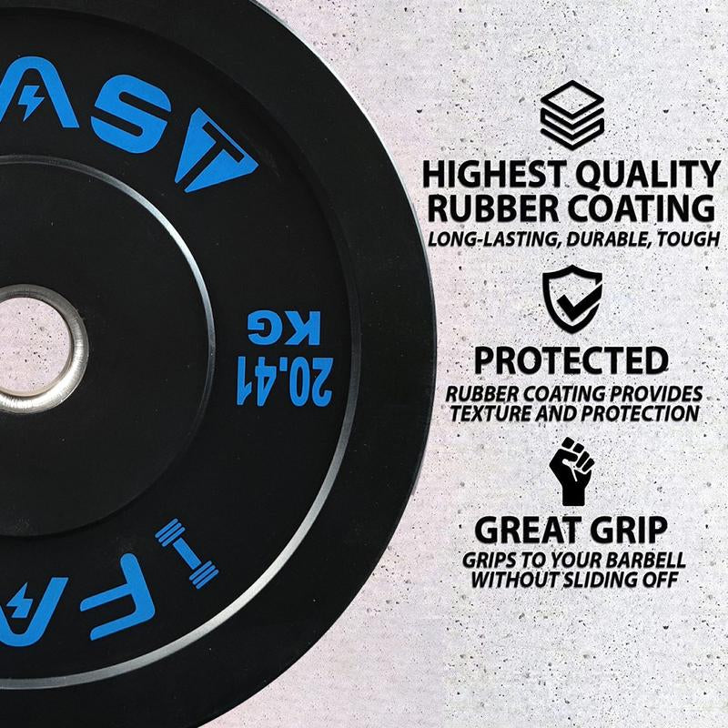 IFAST Olympic Bumper Plates with 2-Inch Steel Hub Home Gym Strength Training Weight Plate Floor Protection Fitness Equipment Dumbbell and Barbell