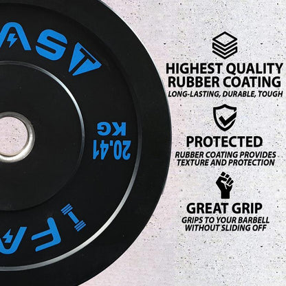 IFAST Olympic Bumper Plates with 2-Inch Steel Hub Home Gym Strength Training Weight Plate Floor Protection Fitness Equipment Dumbbell and Barbell
