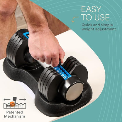Adjustable 25Lb Dumbells - Home Gym Training Adjustable Dumbbells