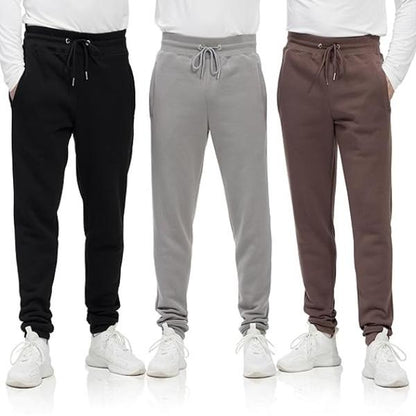 Men'S 3 Pack Fleece Active Athletic Jogger Sweatpants with Drawstring Sizes S-3XL