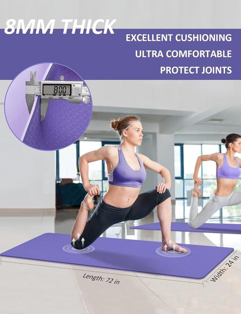 Yoga Mat Non-Slip for Women and Men,Exercise for Pilates, and Home Gym Workouts, Non-Toxic TPE Material Mat Yoga Non-Slip Fit Folding Exercise Gym Mat