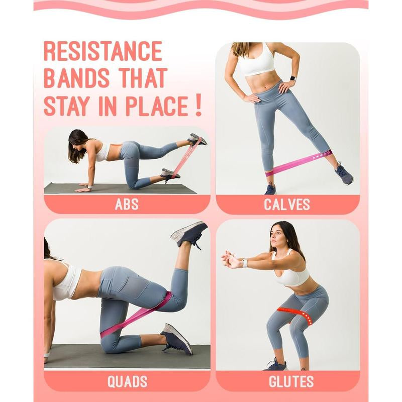 Resistance Bands for Working Out, Exercise Bands with 5 Resistance Levels, Natural Latex Resistance Bands Designed for Home Fitness, Strength Training and Flexibility Exercises