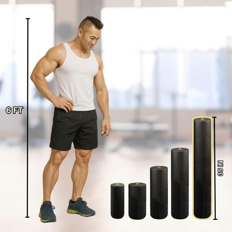 Foam Roller - Extra Large - 36 X 6 Inches - Textured for Muscle Massage, Physical Therapy, Pilates, Yoga, Exercise Equipment by Fitnation