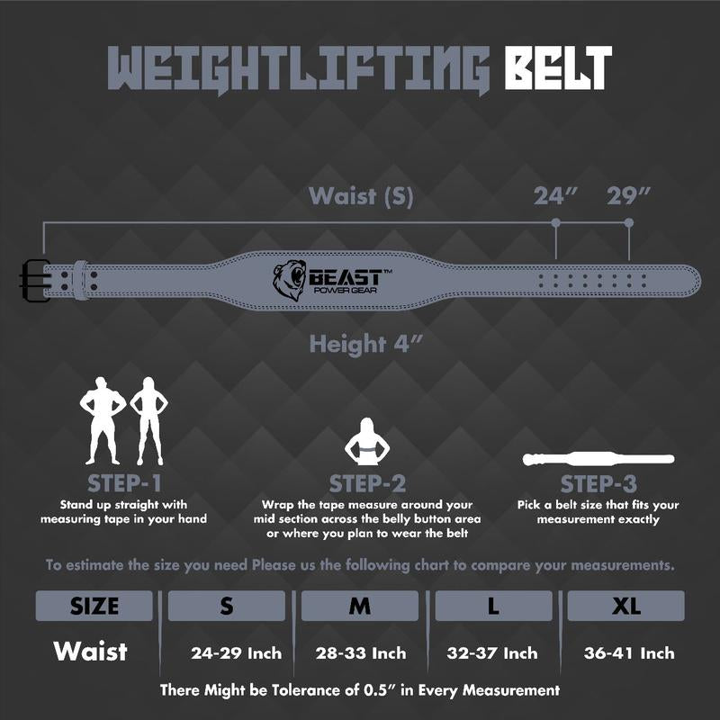 Weight Lifting Belt 4Inch Leather Belt with Free Wrap - Foam Padded Back Support Gym Belt for Bodybuilding Squat Deadlift Weight Belt, Weightlifting Belt Men Women
