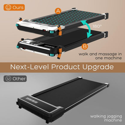 TOUSAINS Walking Pad with Incline, under Desk Treadmill, 2 in 1 Foot Massage Treadmill for Home&Office, 2.5HP Quite Portable Treadmill with Shiatsu Foot Massager, Incline Treadmill with LED Display Fitness Stepper Machine Stepping Machine